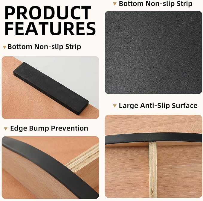Juoe Balance Board Wobble Board,Balance Toys for Physical Therapy | Wooden Wobble Balance Board for Adults and Kids,Balance Training,Standing Desk Core Strength Balance Rocker Board