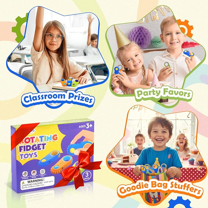 LESONG Fidget Toys Finger Fidget for Kids: 3 Pack 5-in-1 Compact Versatile Sensory Fidgets for Kids, ADHD, Autism - Stress Relief Calming Toys for Classrooms, Travel & Gifts