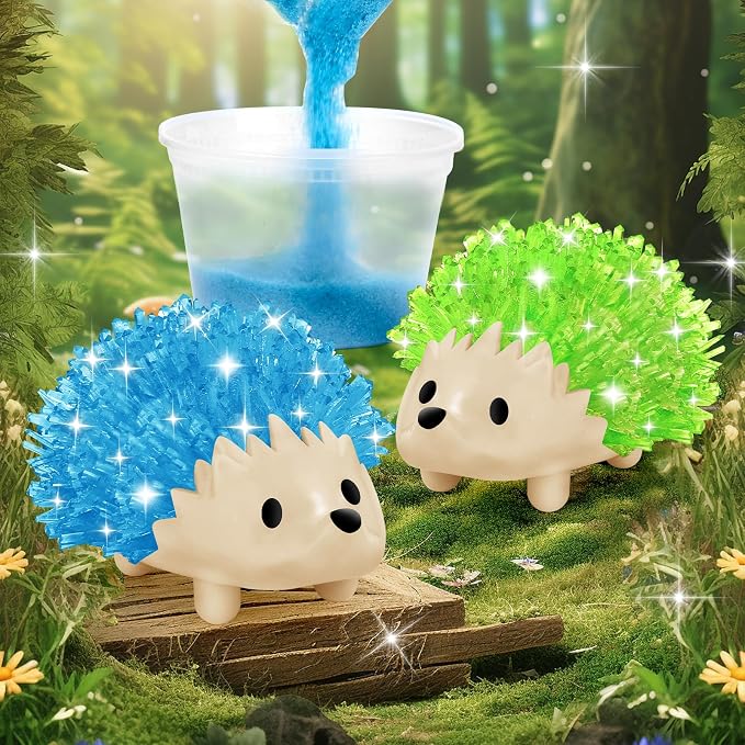 sdaymol Crystal Growing Kit for Kids - 2 Colors Hedgehog to Grow Fast in (24H),Science Experiments Learning & Educational Toys,Science Kits for Kids Age 8-12 STEM Project Gifts for Boys & Girls 6+