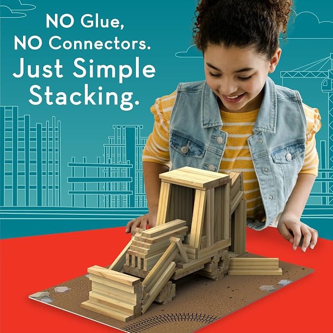 MindWare KEVA Models Vehicles - 154 Wooden Building Planks & Step-by-Step Instructions to Build Iconic Vehicles