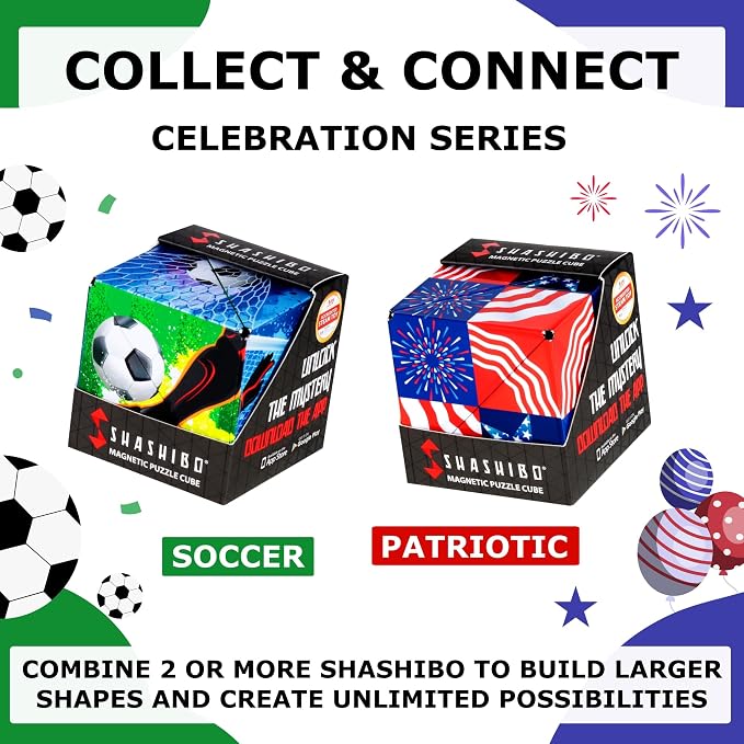 Shashibo DODECA Magnetic Puzzle Cube, Stress Relief Fidget Toy | 100+ Possible Shapes, Sensory Fidget Toy For Adults & Kids, Fun Shape Shifting Puzzle Box For All Ages