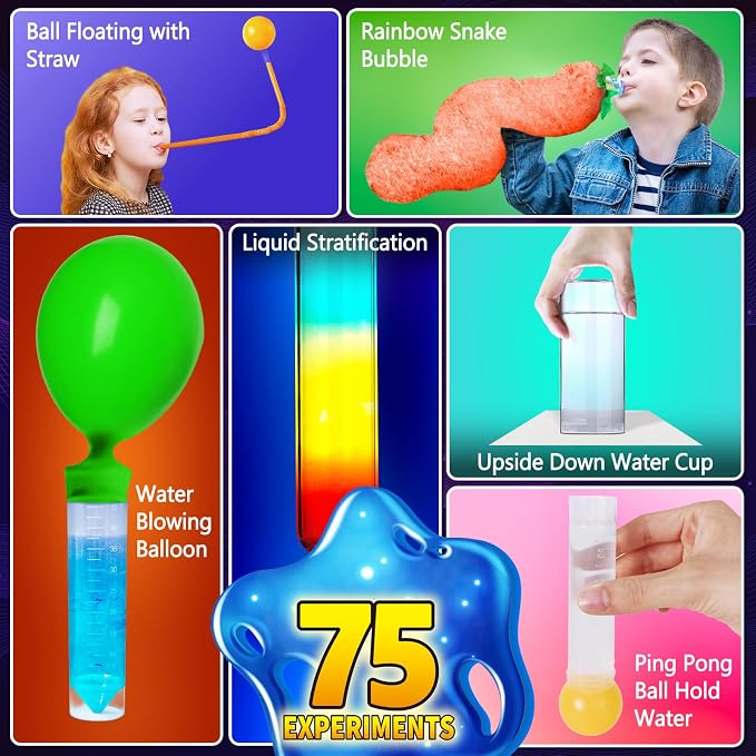 75 Experiments Science Kit for Kids, Chemistry Set, S.T.E.M Toys | Educational Birthday Christmas Toys Gifts Idea for Boys and Girls