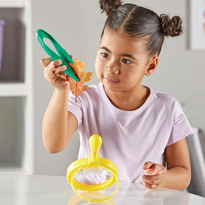Learning Resources Magnifier & Tweezers - Fine Motor for Kids, Science Toys, STEM, Toddler Explorer Kit, Boys and Girls Gifts, Ages 3+
