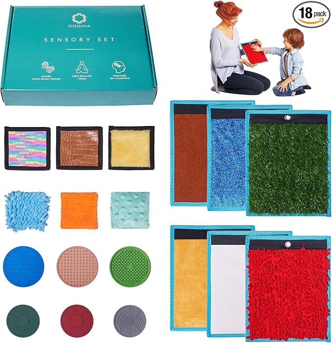 ODOXIA Sensory Mats for Autistic Children | Sensory Tiles for Kids | Mats, Discs & Bean Bags | Sensory Wall Panel | Multi-Sensory Exploration | Sensory Toys | Sensory Room Equipment | Tactile Play