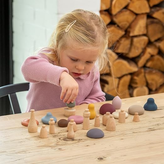 tickit SiliSoft Woodland Mushroom Set | 12 Soft Silicone & Wooden Mushrooms for Sensory Play, Motor Skills & Imaginative Small-World Adventures