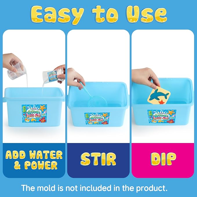 wookidel 8 Pack Magic Water Elf Powder Refill, Aqua Fairy Water Pets Refill | DIY Squishy Maker Kit, Compatible with Most Water Elf Kits, Perfect for Family Parties & Kid's Creative Play