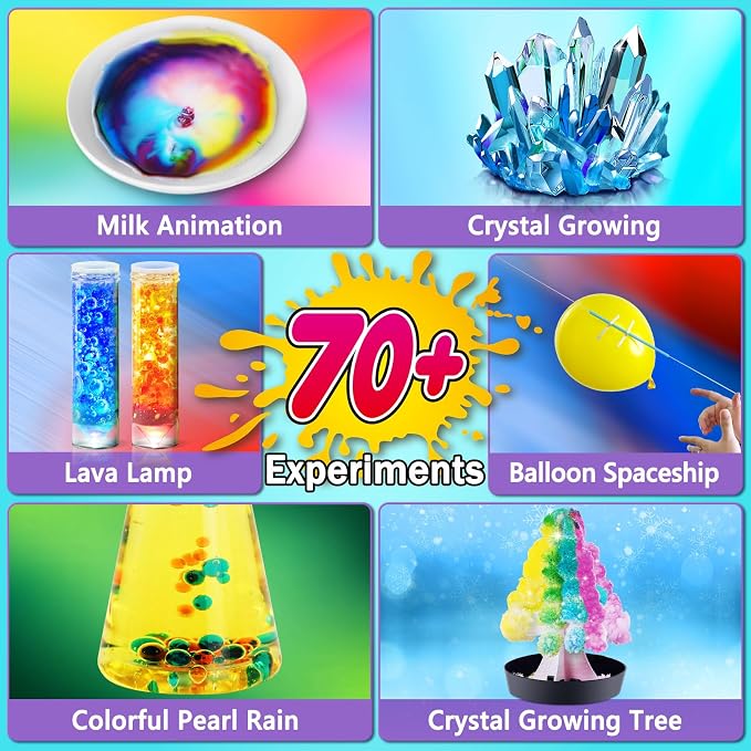 UNGLINGA 70+ Experiments Science Kit for Kids, Chemistry Set | Educational Toys Gifts Idea for Boys and Girls Birthday Christmas S.T.E.M Toy Project