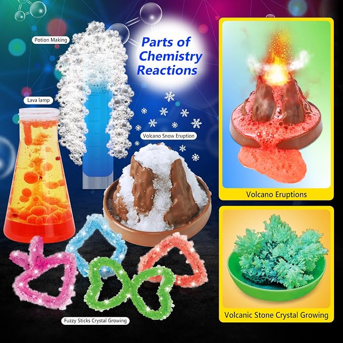 UNGLINGA Science Kit for Kids with 212 Easy Experiments | Earth Volcano, Chemistry Set, Magic S.T.E.M Projects Gifts Idea for Boys and Girls