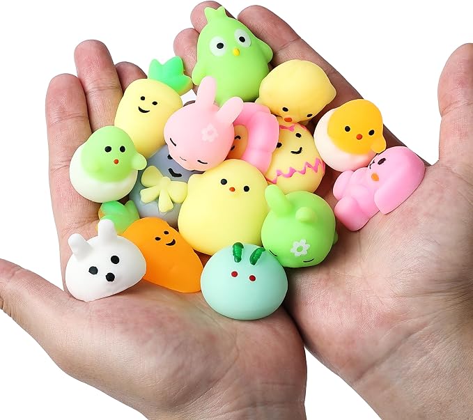 Mr. Pen- Easter Squishy Toys for Kids, 48 Pack | Washable Twistable Stretchy Squishies Bulk, Soft Stress Relief Sensory Toys for Squeezing, Easter Basket Stuffers