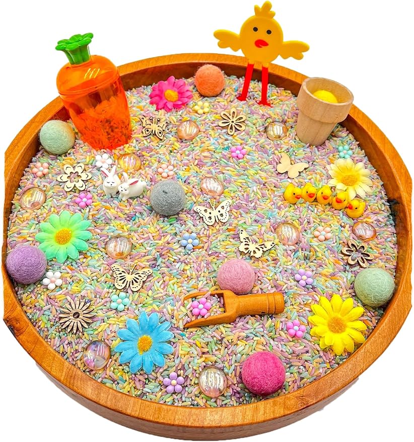 Kids Sensory Bins Montessori Sensory bin, Sensory Toys, Sensory Bins, Sensory Bin for Preschoolers (Pastel Spring)