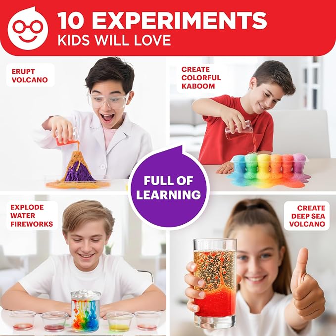 Doctor Jupiter Explosive Science Experiments Kit for Kids Ages 8+ | Erupting Volcano Science Kits for Kids Ages 8-12, Birthday Gift Ideas for Boys & Girls 8-10-12 Year Olds, STEM Toys