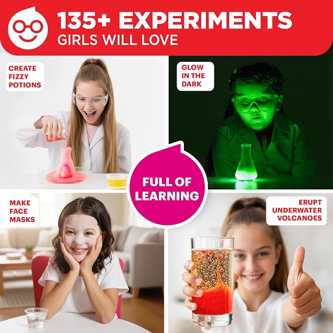 Doctor Jupiter Girls' Ultimate Science Experiments Kit for Kids Ages 8+ | Birthday Gift Ideas for Girls 9, 10, 11, 13, 14, 135+ Experiments, Science Kits for Kids Ages 8-12, Learning, Educational Toy