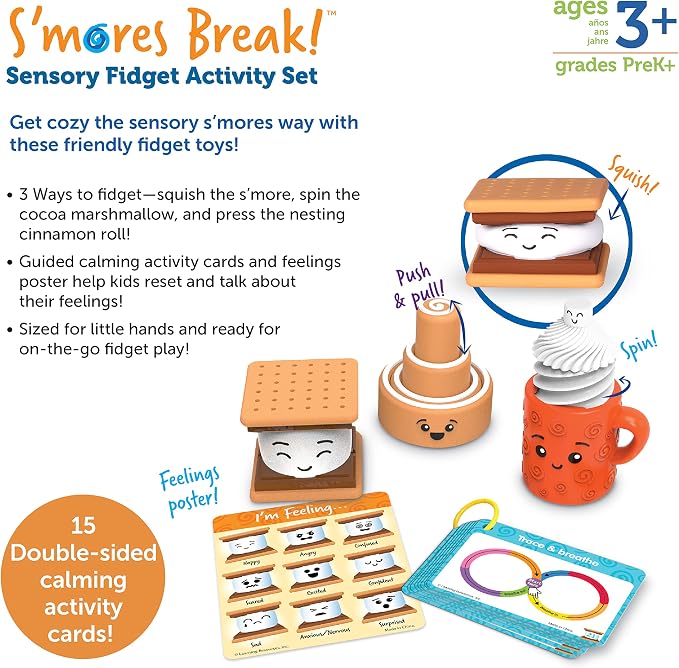Learning Resources S'mores Break Sensory Fidget Activity Set, Social Emotional Learning, Calming Toys, SEL Skills, Ages 3 and Up