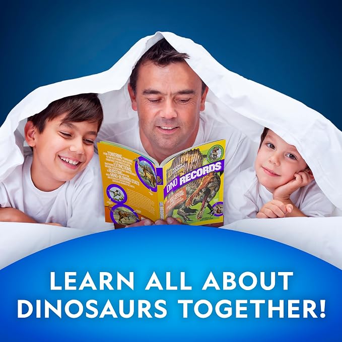 National Geographic Dinosaur Fossil Dig Kit with Dino Book for Kids 8-12 | Replica Dinosaur Tooth Fossil, Full-Color Dino Book, Excavation Tools, Paleontology Learning, STEM Activity