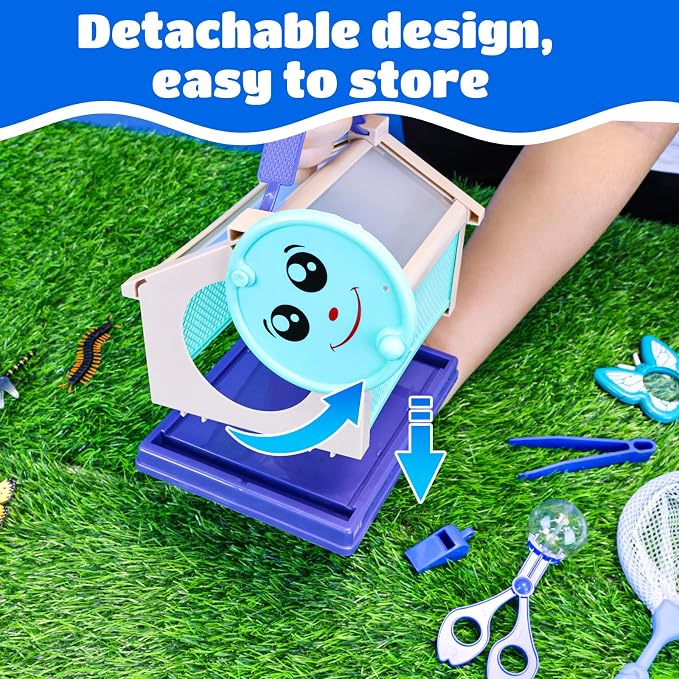 Garma Bug Catcher Kit for Kids, Outdoor Explorer Kit for Toddler with Insect Collection Box Bug Catching Tools and Magnifying Glass Spring Insect Catching Kit Summer Nature Toys Birthday Gifts