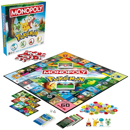 Monopoly Pokémon Edition Board Game | Ages 8 and Up | 2 to 4 Players | Kids Games for Pokémon Fans | Fun Family Games| 45 Mins. Avg.
