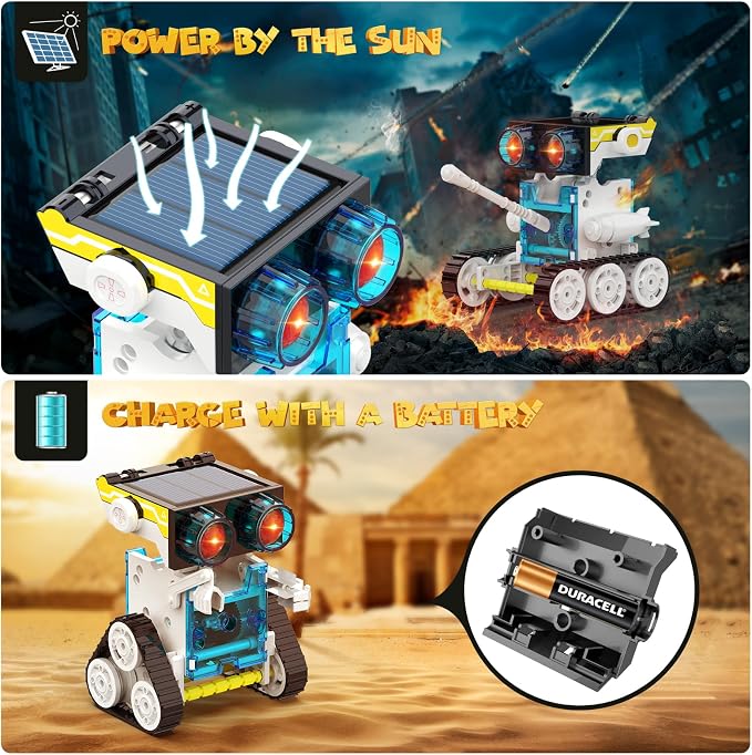 Wesfuner 30-in-1 STEM Solar Robot Kit Toys, 243 Pieces Educational Building Science Experiment Kit for Kids Aged 8-12, Birthday Gifts Kids Aged 8 9 10 11 12 13 Years Old(White)