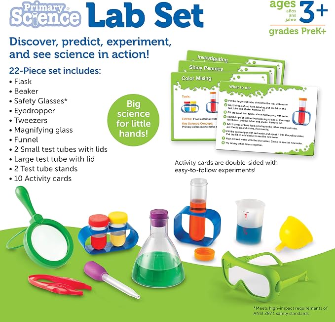 Learning Resources Primary Science Lab Set | Experiments for Kids, Chemistry Toy, Pretend Play, STEM Projects, Classroom Must Haves, Teacher Supplies