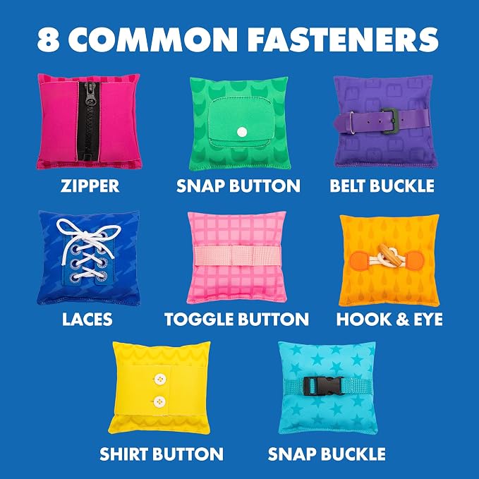 Educational Insights Dressing Skills Bean Bags - Montessori Busy Board Activites for Toddlers, Shoe Tying Practice, Occupational Therapy Toys, Teach Life Skills & Learn How To Dress for Kids Ages 4+