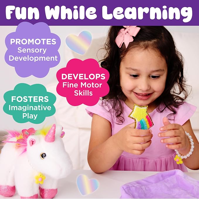 Creativity for Kids Glitzy Unicorn Kit | Adopt, Accessorize & Decorate Your Plush Pet | Toddler Purse & BFF Jewelry | Encourages Imaginative Play & Fine Motor Skills (Ages 4+)