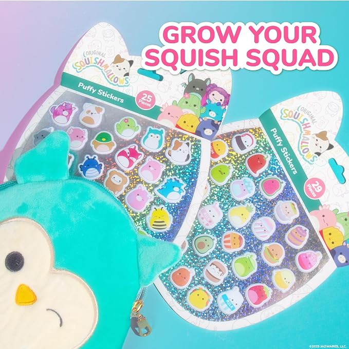 Original Squishmallows Squishy Sticker Book for Kids, Scrapbook, Journaling, Laptop Sticker Pack for Kids Crafts