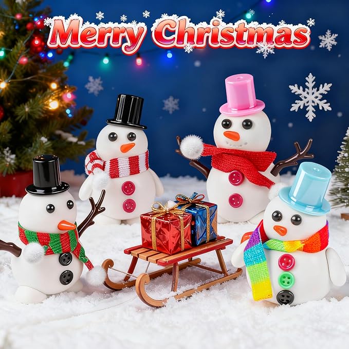 6 Pack Slime Stocking Stuffers, Stocking Stuffers for Kids,Christmas Crafts, Kids Crafts Snowman DIY Kit,Crafts Xmas Gift