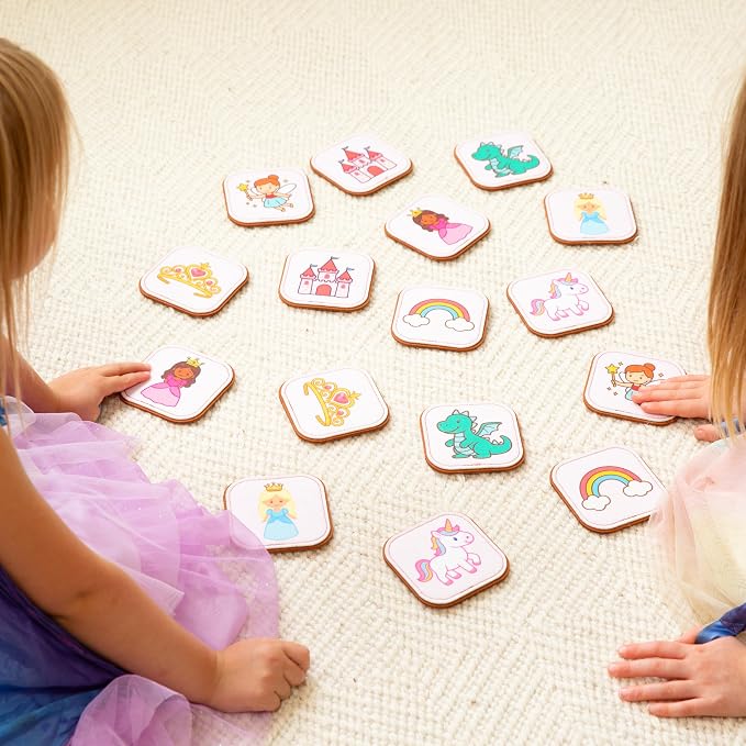 Felt Princess Matching Game for Toddlers – Fairy Tale Memory Game & Flash Cards – Soft and Safe for Ages 1+ – Montessori Preschool Learning Activity – Educational Princess Toy for Girls & Boys