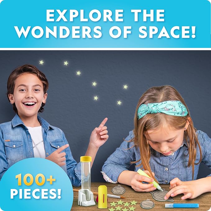National Geographic Mega Space Science and Craft Activity Kit for Kids | 100+ Pieces, Launch a Rocket, Create Glowing Constellations, Paint a Solar System, Space STEM Crafts, Birthday Gift