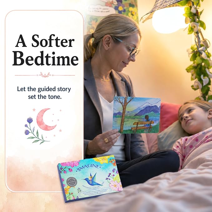 Imagine Meditation Cards for Kids - Award-Winning Mindfulness kit of XL Cards with Calming Guided Meditations for Empowerment, Focus and Relaxation. Great for Parents, Teachers and Therapists.