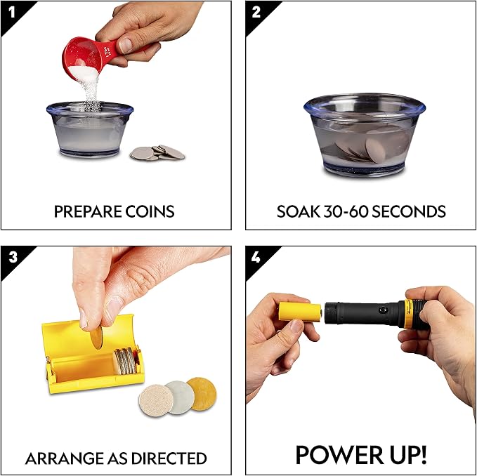 National Geographic Battery Making Science Kit with 2 STEM Projects | Potato Clock, Penny-Powered Flashlight, Electricity Experiments, Circuit Learning, Hands-On STEM Toy, Birthday Gift