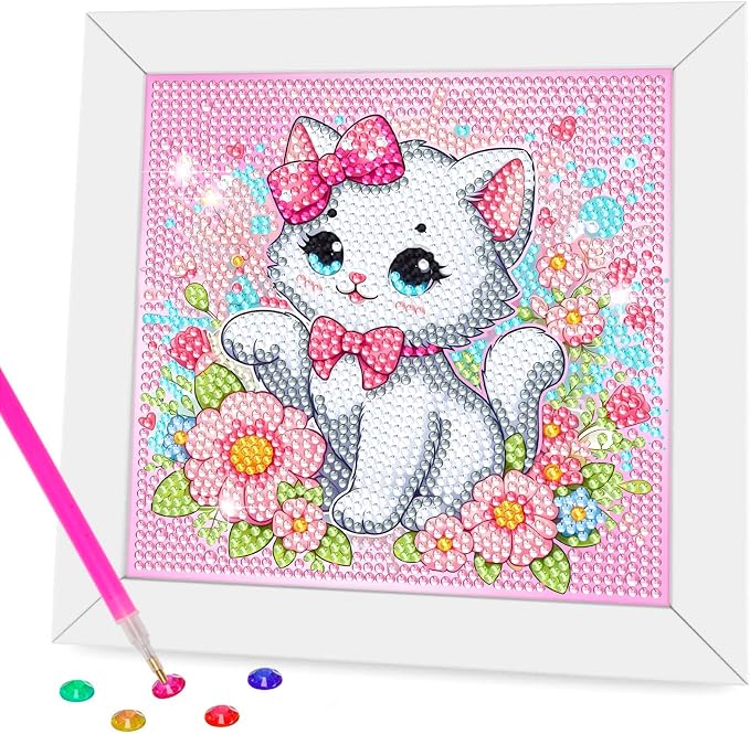 Nardoll Diamond Art Kits with Wooden Frame - Arts and Crafts - Dimond Art Painting by Numbers - GEM Art for Beginners Adult Home Wall Decor