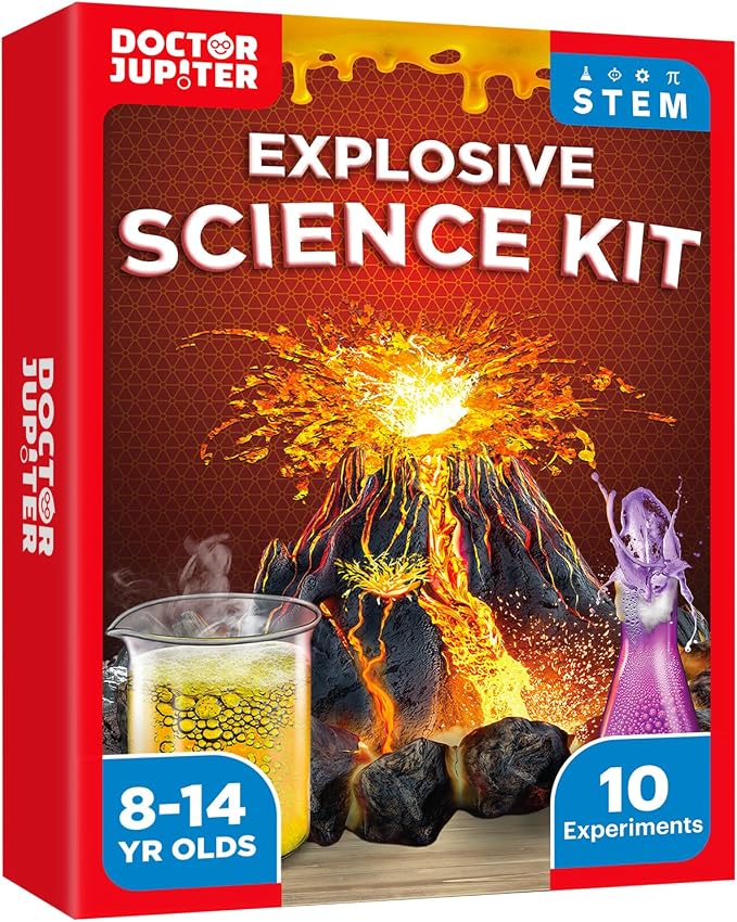 Doctor Jupiter Explosive Science Experiments Kit for Kids Ages 8+ | Erupting Volcano Science Kits for Kids Ages 8-12, Birthday Gift Ideas for Boys & Girls 8-10-12 Year Olds, STEM Toys