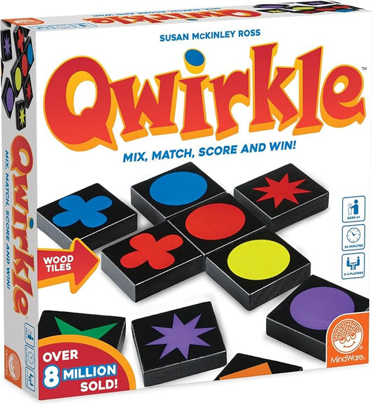 MindWare Qwirkle Board Game | Award-winning family strategy game—match colors and shapes to build lines and score. For 2-4 players, ages 6+