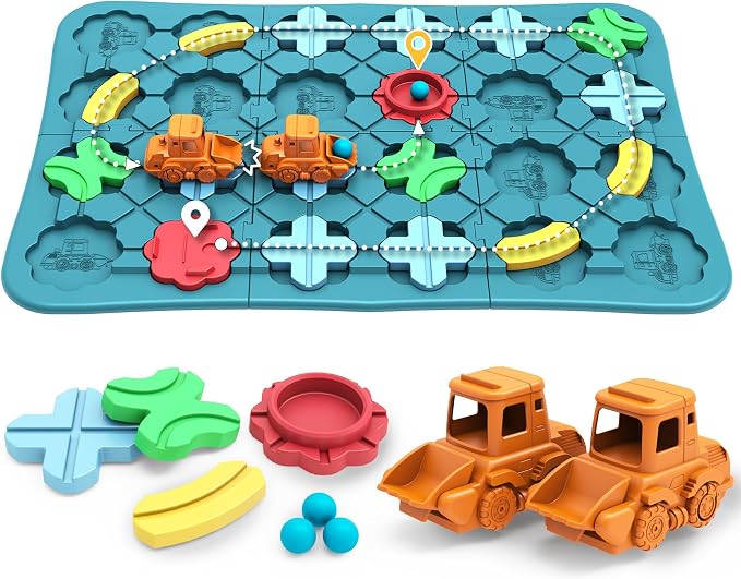 Bonitoto STEM Board Game Logical Road Builder Maze Toy for Kids Ages 3-8 | 42 Pcs Montessori Educational Puzzle, Develops Logical Thinking for Preschool Classroom Learning, Birthday Gift for Ages 4-8