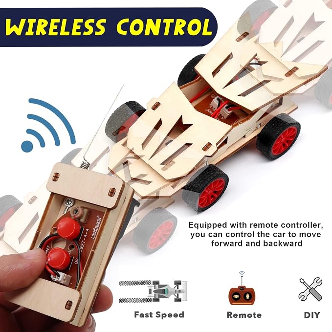 STEM Toys Science Kits for Kids, 2 Set DIY Remote Control Car & Solar Car | STEM Kits for Kids 8-10, STEM Toys for Boys Ages 8-13, Science Experiments 9-12, Science Kits 8-12 Building Model Engineering