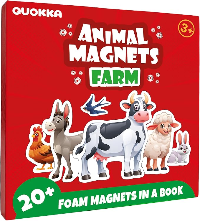 Travel Magnetic Puzzles for Toddlers 1-3 - 20+Pcs Toddler Puzzles Ages 2-4 | Farm Magnet Puzzles with Extra-Long Play Book - Strong Magnets for Car Activities - Travel Toys for Kids Ages 3-5