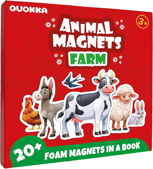 Travel Magnetic Puzzles for Toddlers 1-3 - 20+Pcs Toddler Puzzles Ages 2-4 | Farm Magnet Puzzles with Extra-Long Play Book - Strong Magnets for Car Activities - Travel Toys for Kids Ages 3-5