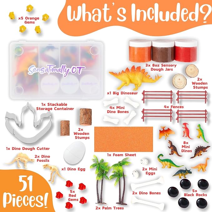 Ultimate Dinosaur Play Dough Kit (3 Jars) – Perfect for Ages 3-8