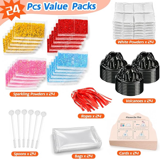 24Pcs Volcano Eruption Science Kit STEM Science Experiments Bulk Party Favors Classroom Prizes Goodie Bag Stuffers Gifts Exchange for Boys and Girl