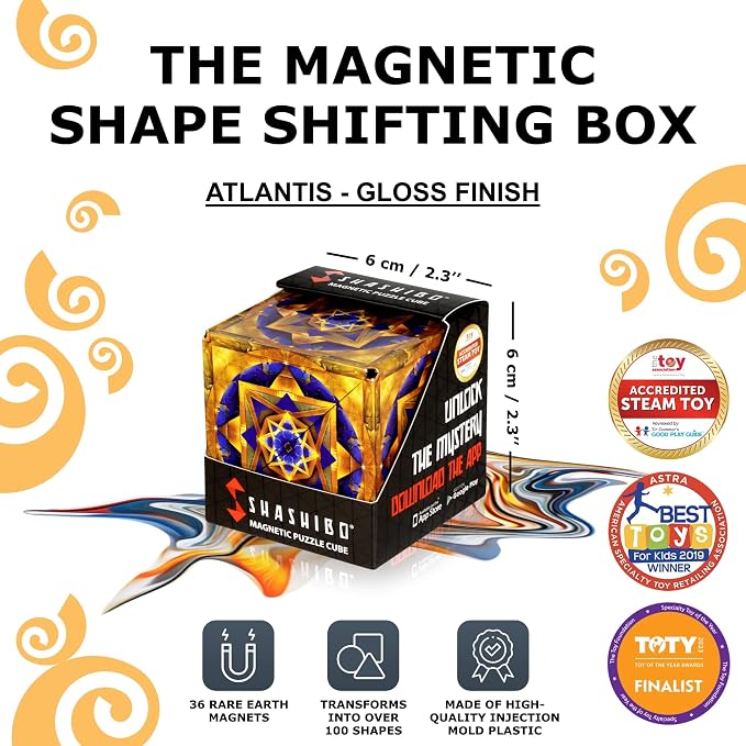 Shashibo DODECA Magnetic Puzzle Cube, Stress Relief Fidget Toy | 100+ Possible Shapes, Sensory Fidget Toy For Adults & Kids, Fun Shape Shifting Puzzle Box For All Ages