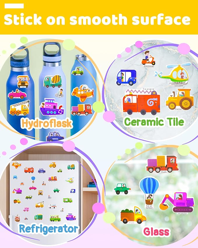 Benresive Reusable Sticker Book for Toddlers, Stickers for Kids, Travel Toy | Toddler Toys, Boys Girls Birthday Gifts, Airplane & Road Trip Essentials Kids, No Mess Waterproof Toddler Crafts Activities