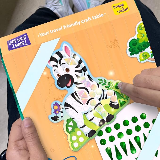 Imagimake Mirror Mosaic - Animals, 5 Templates, 450+ Stickers | Mess-Free Craft Activity, Screen-Free Creative Art Kit for Kids, Birthday Gift for Boys & Girls Ages 3,4,5,6,7 Years Old