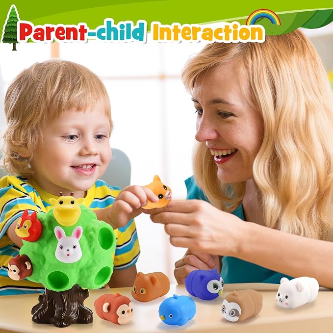 Gifts for 1-5 Year Old Boys, Toddler Toys Farm Animal Learning Toy for Toddlers 1-6 Forest Animal Playset Montessori Toys for 2-6 Girls Sensory Easter Birthday Gifts for Boys