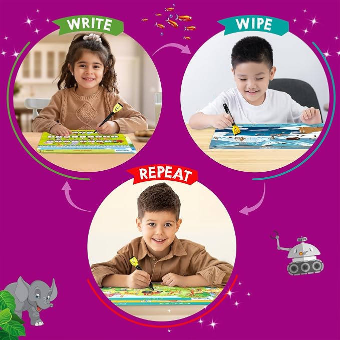 Skillmatics Search and Find – Preschool Learning Activity, Gift for Kids | Reusable Write & Wipe Mats, Art & Crafts, Build Vocabulary, Screen-Free, Educational Toy for Toddlers & Kids Ages 3, 4, 5, 6