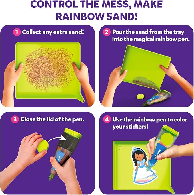 Skillmatics Sand Art – Unicorn & Princess, Preschool Craft & Activity Kit | Sensory Play, 50+ Colorful Stickers, Hands-On DIY Activity for Kids, Gifts for Girls & Boys, Ages 4, 5, 6, 7, 8, 9, 10