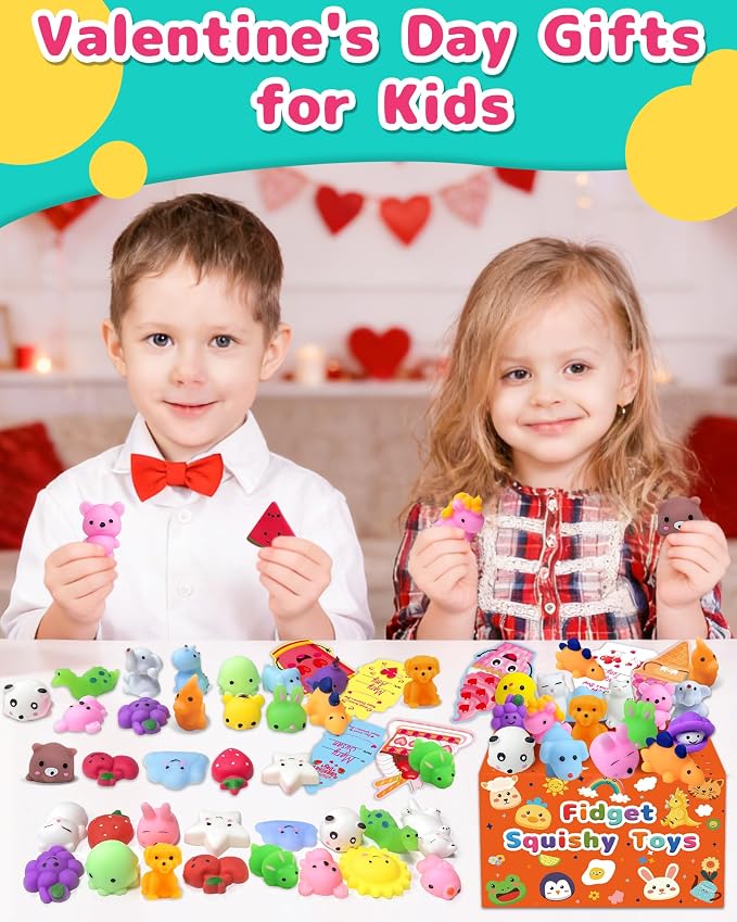 30 Pack Kawaii Squishy Toys, Fidget Party Favors for Kids 3-5, 4-8, 8-12 | Treasure Box Toys for Students, Classroom Prizes, Mini Birthday Gifts, Goodie Bag Stuffers, Bulk Fidget Squeeze Toy