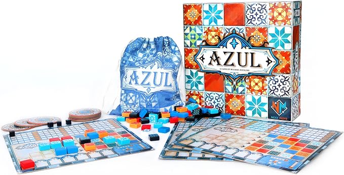 Asmodee Azul Board Game - Mosaic Pattern Placement & Beautiful Art Adult Board Games, Award-Winning Strategy for Adults & Families, Family Fun for Adults, 2-4 Players Ages 8+, 30-45 Minute Playtime | For mosaic fans, draft tiles to build a wall, Award-...