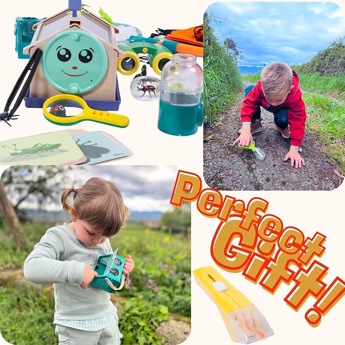 Bug Catcher for Kids – 63 PCS Bug Catching Kit, Kids Bug Catching Kit, Bug Catcher Kit, Insect Catcher for Kids, Insect Cage, Outdoor Toddler Toys for Backyard, Outdoor Toddler Toys