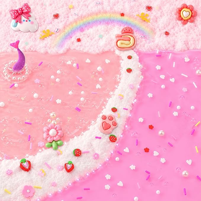 6-Pack Pink Slime Kit for Girls, Cloud Butter Squishy Birthday Gift Set | Party favor, goodie bag stuffer, Easter basket filler and sensory toy for kids ages 4-10