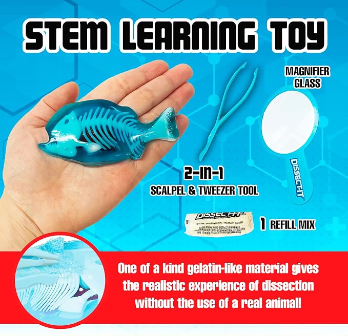 Top Secret Toys Dissect-It Mini Labs Piranha Lab Dissection Kit for Kids, Realistic Synthetic Kids Science Kit - On, Biology and Animal Anatomy, STEM Toy, Ages 6+